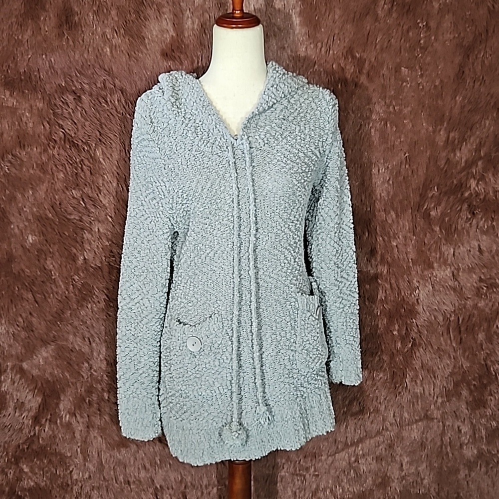 Elan Popcorn Hooded Pocket Long Pullover